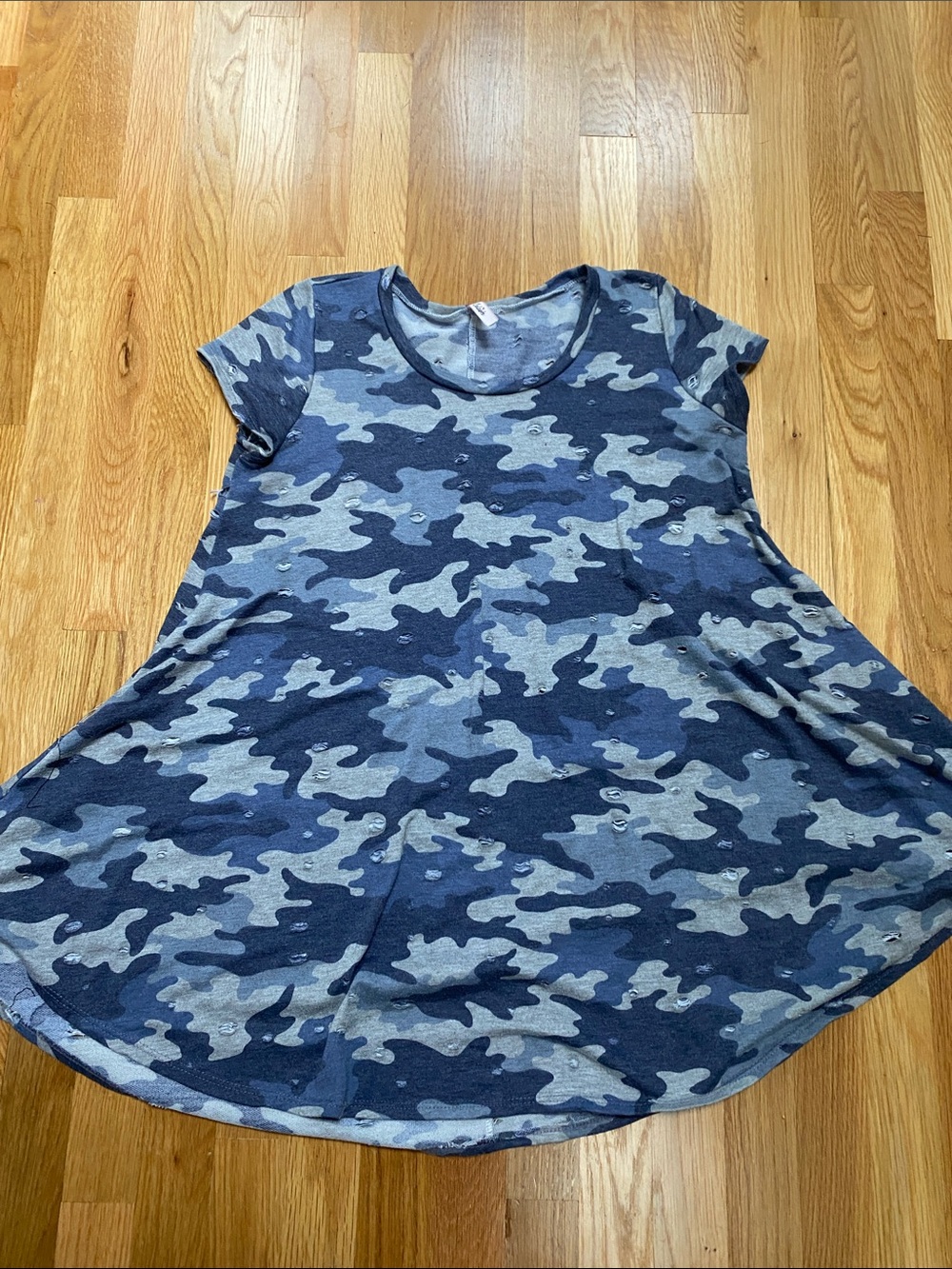 Celeste Navy and Light Blue Camo Short Sleeve Tunic